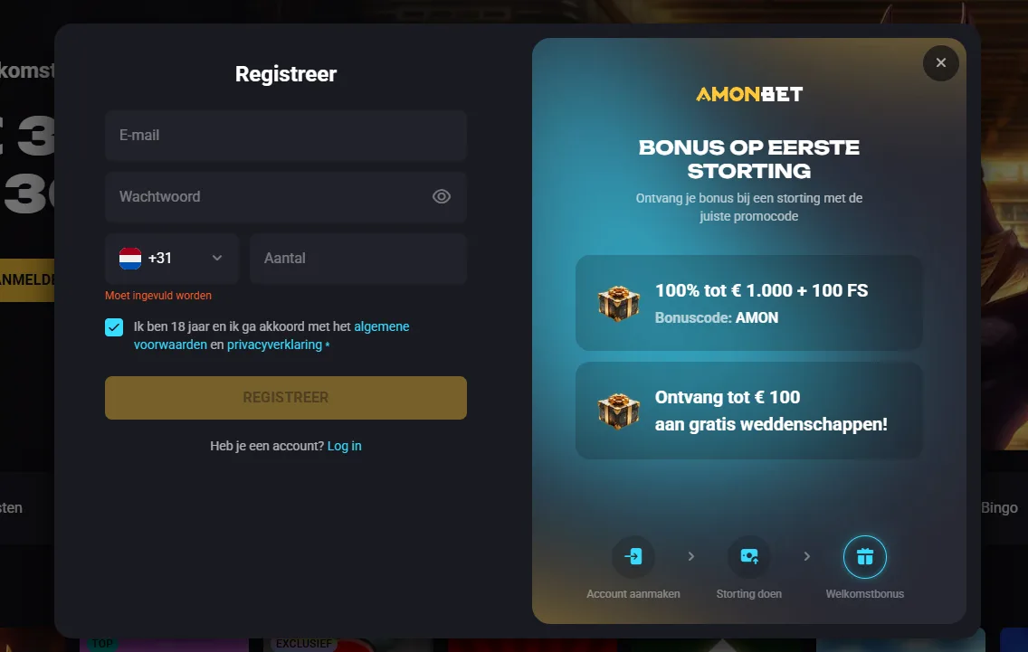 Amonbet Casino Inloggen